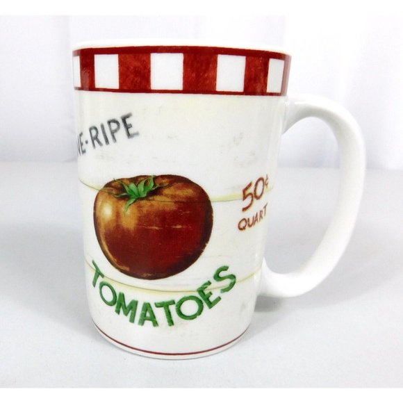 Home Trends Farm Fresh Vine Ripe Tomatoes Coffee Mug Stoneware Discontinued - Picture 1 of 9
